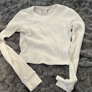 TNA white waffle long sleeve